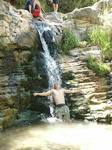Garret in the waterfall