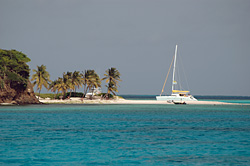 Coming up on the beach at Baradal, Tobago Cays
