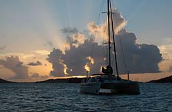 Sunset over the Tobago Cays