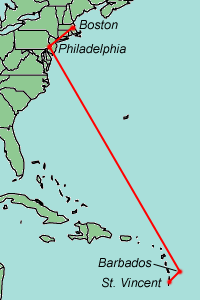 Map of July 14th's travels