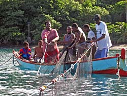 Fisherman in the Petit Byahaut bay