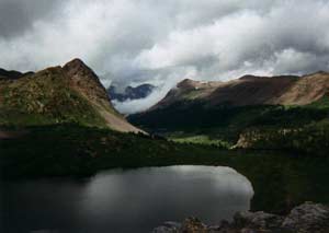 Looking down onto Rock Lake