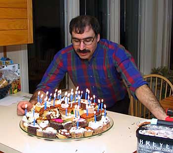 Joel blowing out the candles